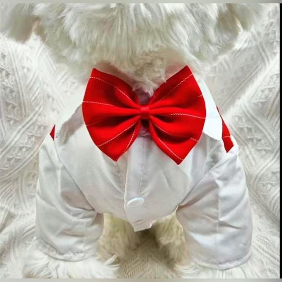 New Dog Holiday Bow Tie Suit Shirt - Picture 2 of 2